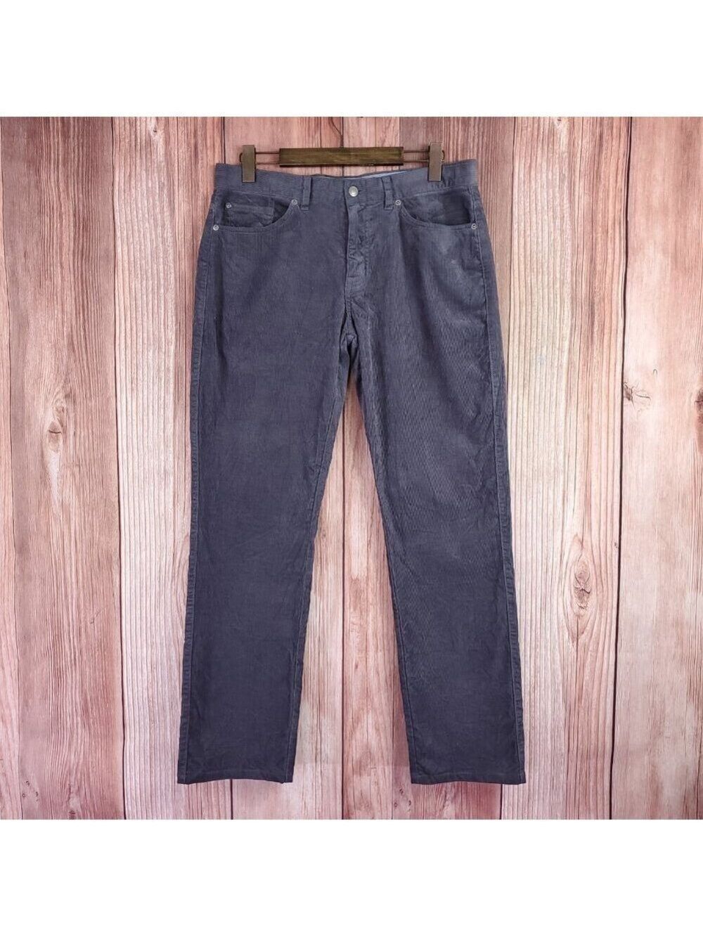 *READ* Peter Millar Mens 34x31.5 Superior Soft Corduroy Five Pocket Pants Gray
